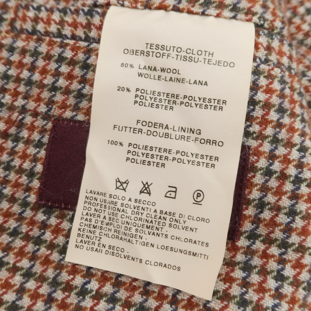 【中古】ロダ RODA ウールポリエステル ガンクラブチェック スタンドカラー ハンティングジャケット グレーxブラウン【 46 】【 状態ランクB 】【 メンズ 】