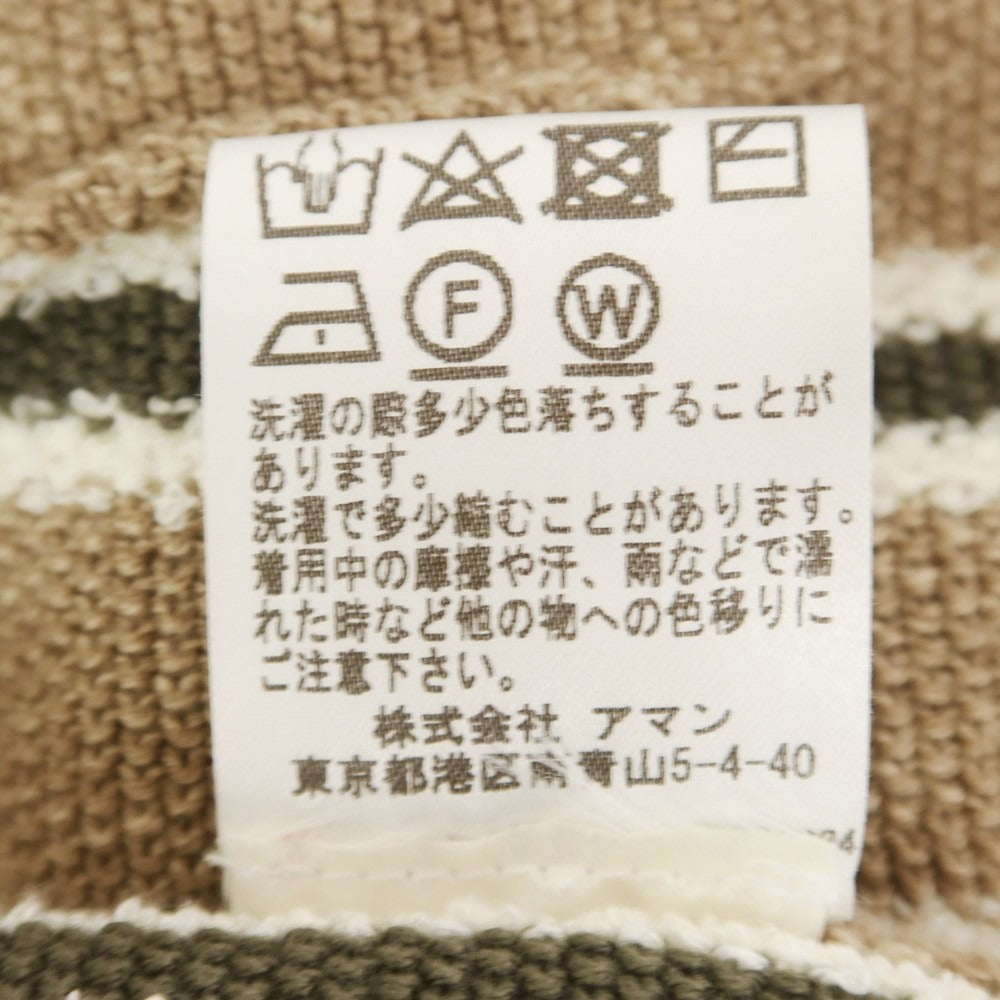 【中古】アルテア Altea ストライプ コットンリネンナイロン ニットジャケット ブラウンベージュxオリーブ【サイズS】【 状態ランクB 】【 メンズ 】[EPD]