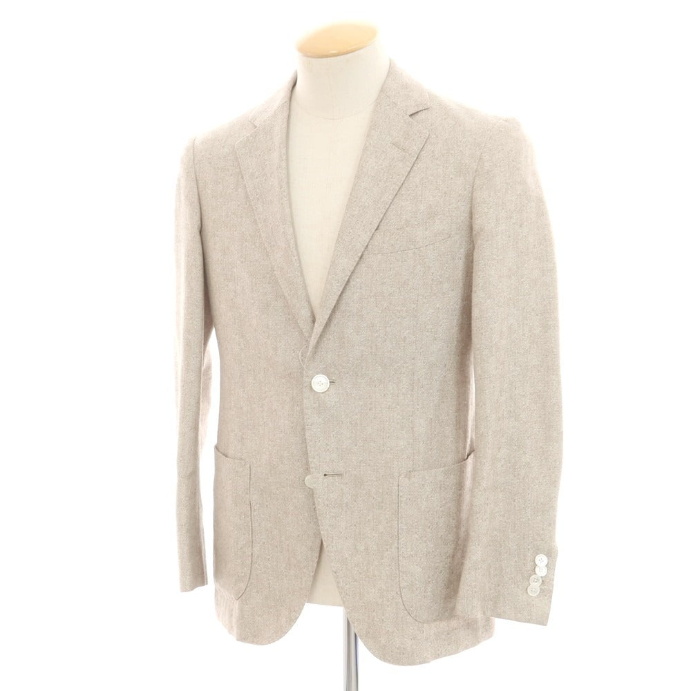 【中古】トゥモローランド TOMORROWLAND シルクカシミヤ 2B テーラードジャケット グレージュ【 44 】【 状態ランクB 】【 メンズ 】