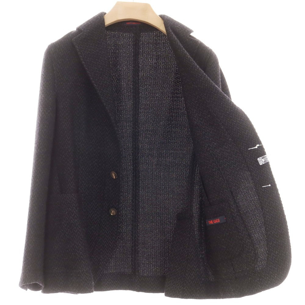 【中古】ザ ジジ THE GIGI ウール 2B カジュアルジャケット ブラックxグレー【サイズ44】【 状態ランクB 】【 メンズ 】 [EPD]