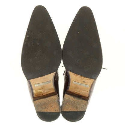 【中古】ドルチェアンドガッバーナ DOLCE&amp;GABBANA 型押しレザー ポインテッドトゥ シューズ ブラウン【 5 】【 状態ランクB 】【 メンズ 】