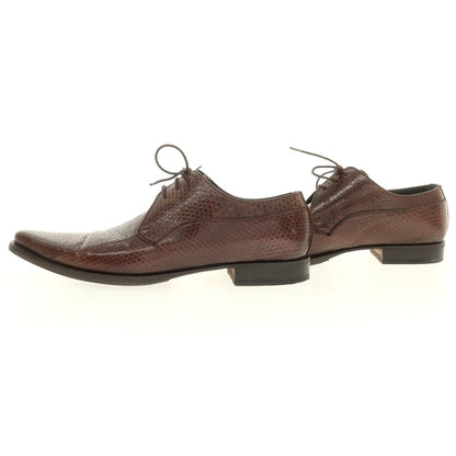 【中古】ドルチェアンドガッバーナ DOLCE&amp;GABBANA 型押しレザー ポインテッドトゥ シューズ ブラウン【 5 】【 状態ランクB 】【 メンズ 】