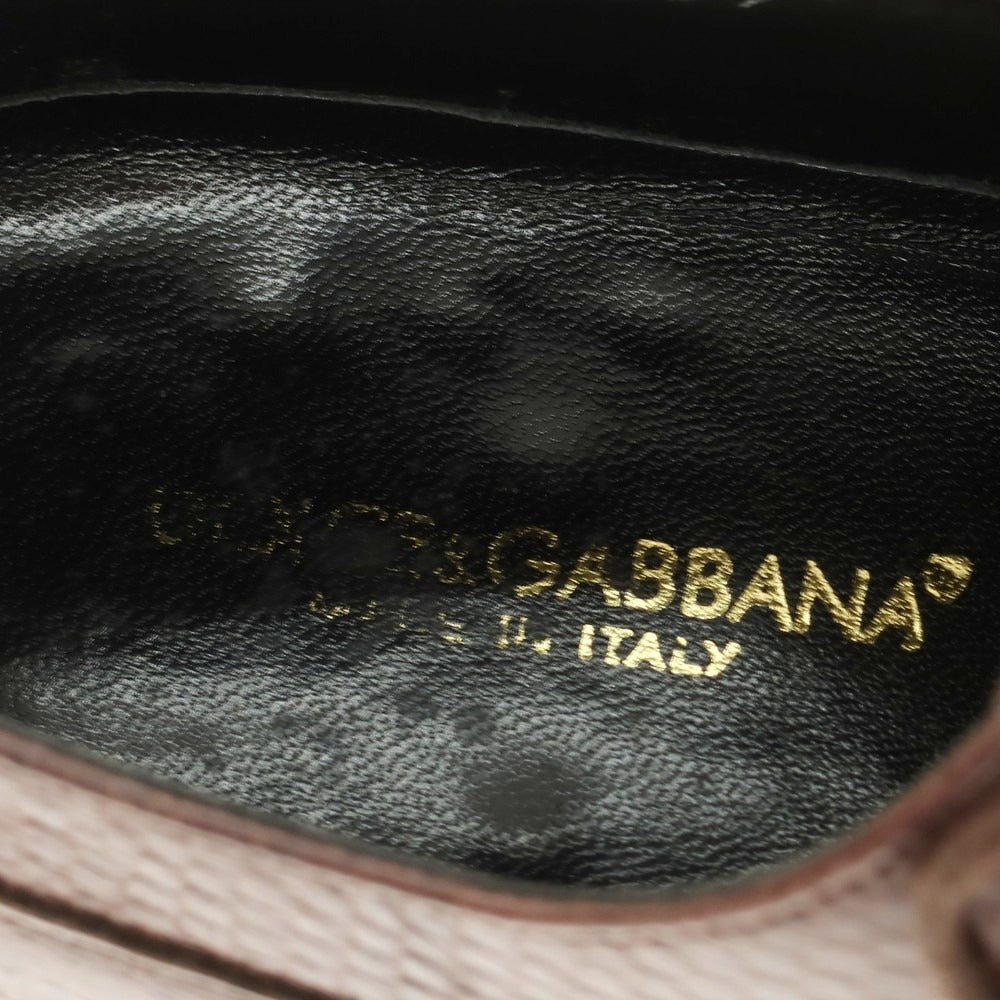 【中古】ドルチェアンドガッバーナ DOLCE&amp;GABBANA 型押しレザー ドレスシューズ ブラウン【サイズ5】【 状態ランクB 】【 メンズ 】[EPD]