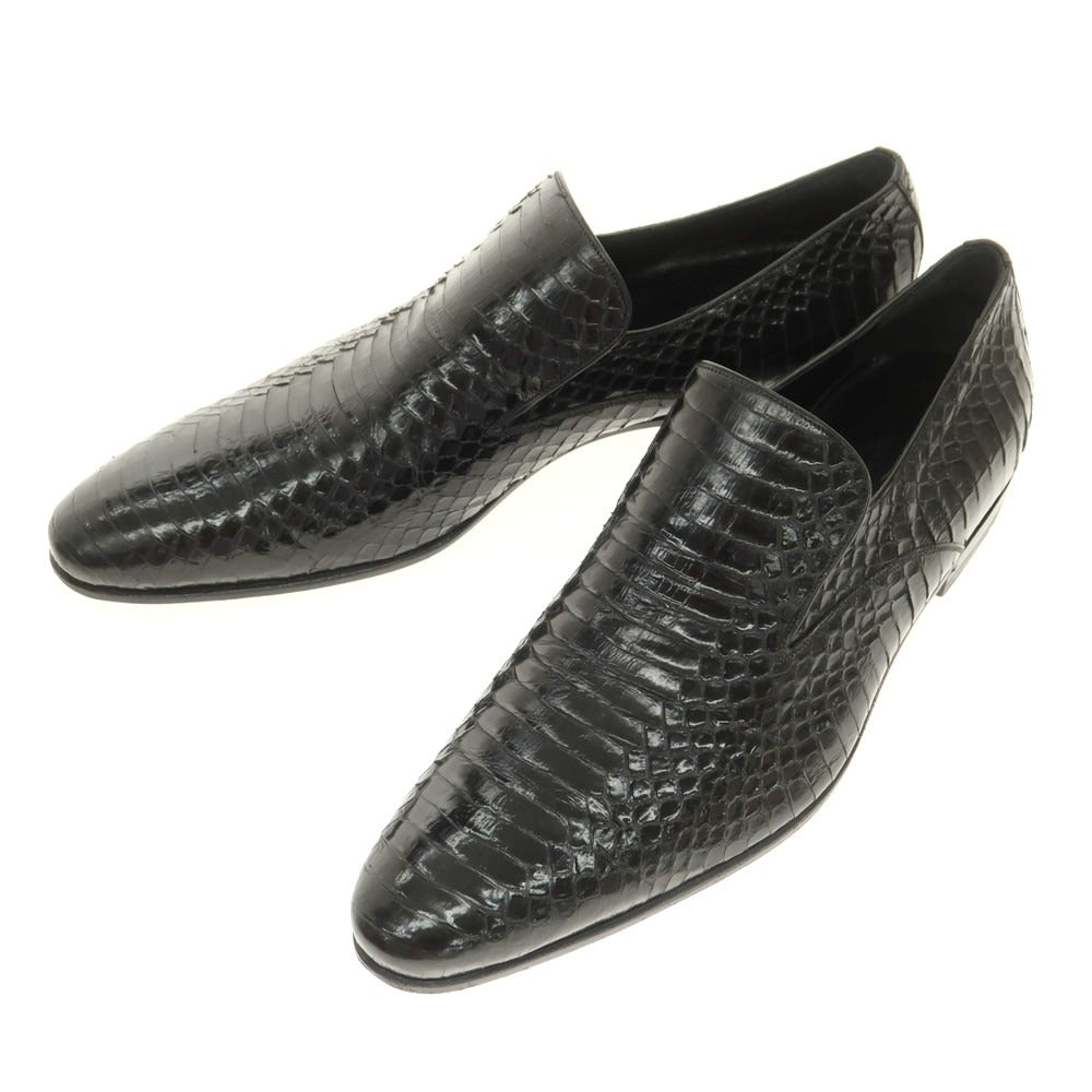 【中古】グッチ GUCCI パイソンレザー ローファー ブラック【 7E 】【 状態ランクB 】【 メンズ 】