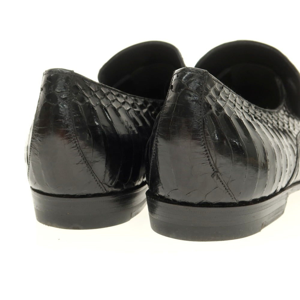 【中古】グッチ GUCCI パイソンレザー ローファー ブラック【 7E 】【 状態ランクB 】【 メンズ 】