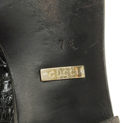【中古】グッチ GUCCI パイソンレザー ローファー ブラック【 7E 】【 状態ランクB 】【 メンズ 】