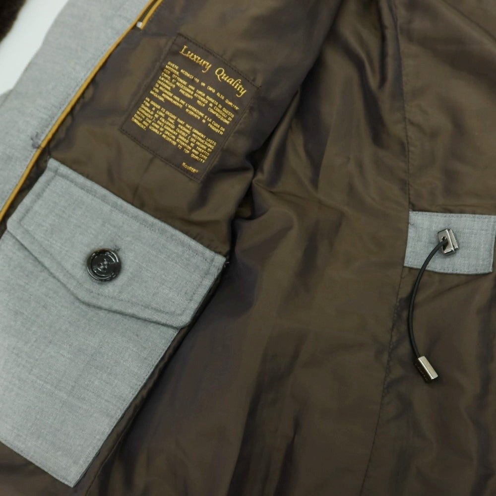【中古】ムーレー MOORER ウール スタンドカラー ダウンコート ライトグレー【 48 】【 状態ランクC 】【 メンズ 】