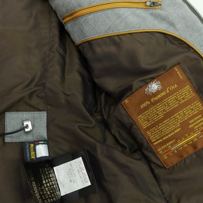 【中古】ムーレー MOORER ウール スタンドカラー ダウンコート ライトグレー【 48 】【 状態ランクC 】【 メンズ 】