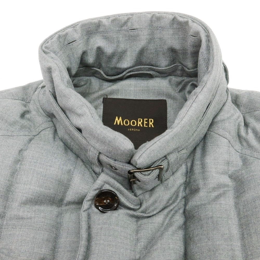 【中古】ムーレー MOORER ウール スタンドカラー ダウンコート ライトグレー【 48 】【 状態ランクC 】【 メンズ 】