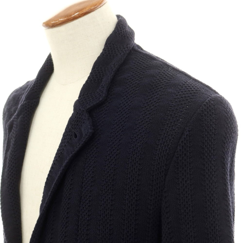 【中古】ラルディーニ LARDINI コットン ニットジャケット ネイビー【 M 】【 状態ランクC 】【 メンズ 】