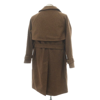 【中古】エスイーエイチケリー S.E.H KELLY ウール トレンチコート ブラウン【 表記なし（L位） 】【 状態ランクB 】【 メンズ 】
