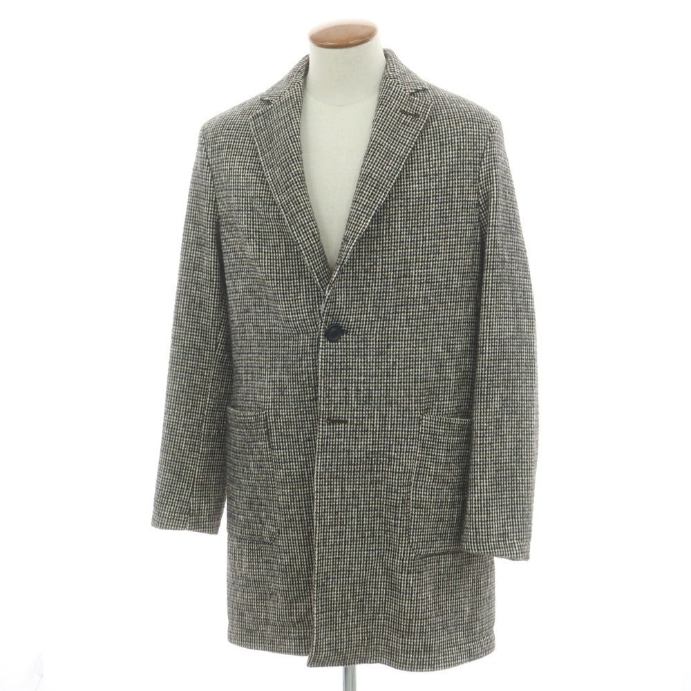 【中古】ティージャケット T-JACKET コットンウールナイロンポリエステル チェスターフィールドコート ライトグレーxブラック【 M 】【 状態ランクB 】【 メンズ 】