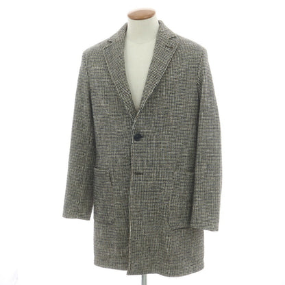 【中古】ティージャケット T-JACKET コットンウールナイロンポリエステル チェスターフィールドコート ライトグレーxブラック【 M 】【 状態ランクB 】【 メンズ 】