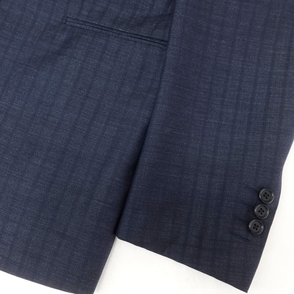 【中古】カルーゾ CARUSO ウールモヘヤ ストライプ 2つボタンスーツ ネイビー【サイズ46】【 状態ランクB 】【 メンズ 】[EPD]