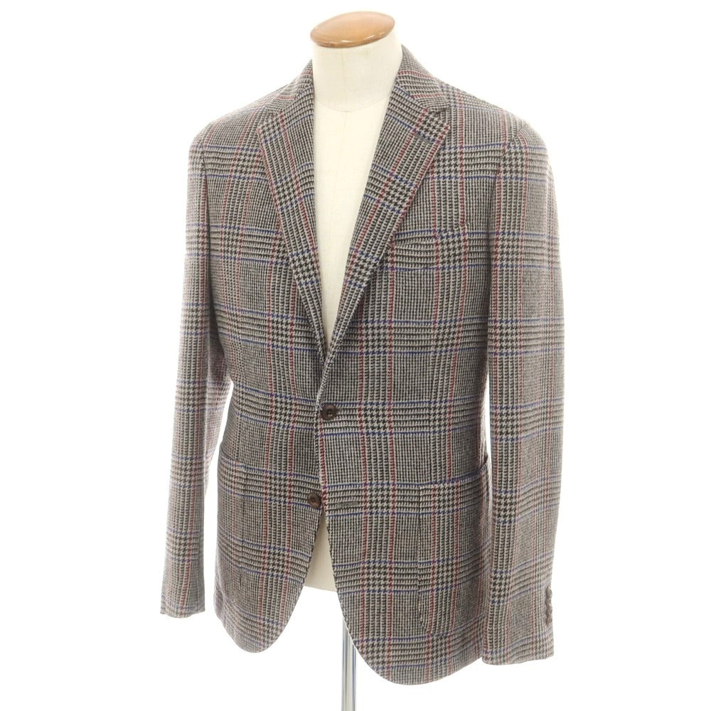 【中古】ボリオリ BOGLIOLI ウール チェック COAT テーラードジャケット グレーxブラック【 48 】【 状態ランクB 】【 メンズ 】