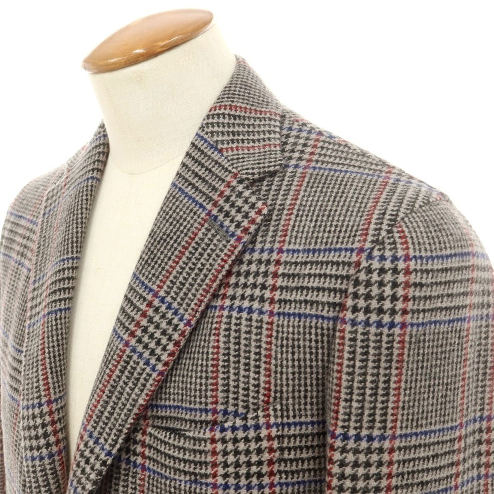【中古】ボリオリ BOGLIOLI ウール チェック COAT テーラードジャケット グレーxブラック【 48 】【 状態ランクB 】【 メンズ 】