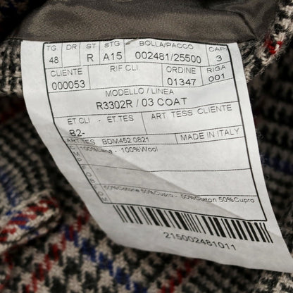 【中古】ボリオリ BOGLIOLI ウール チェック COAT テーラードジャケット グレーxブラック【 48 】【 状態ランクB 】【 メンズ 】