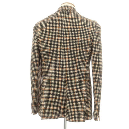 【中古】チルコロ1901 CIRCOLO 1901 ストレッチコットン チェックプリント ジャージージャケット ベージュxブラック【 48 】【 状態ランクA 】【 メンズ 】