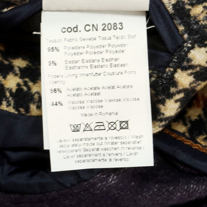 【中古】チルコロ1901 CIRCOLO 1901 ストレッチコットン チェックプリント ジャージージャケット ベージュxブラック【 48 】【 状態ランクA 】【 メンズ 】
