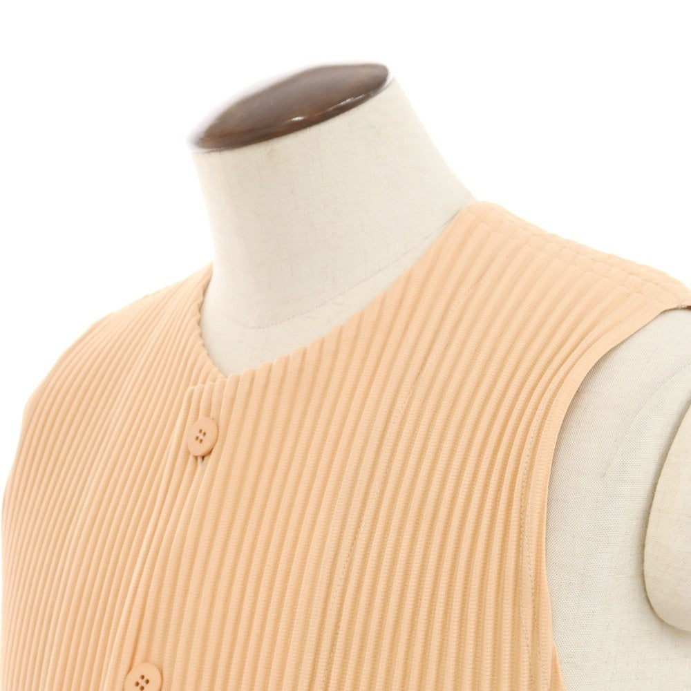 【中古】オム プリッセ イッセイミヤケ HOMME PLISSE ISSEY MIYAKE 2025年春夏 プリーツ加工 ジレ ベスト パステルオレンジ【 表記なし（L位） 】【 状態ランクA 】【 メンズ 】