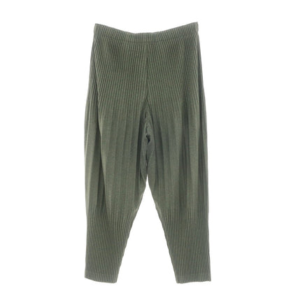 【中古】オム プリッセ イッセイミヤケ HOMME PLISSE ISSEY MIYAKE 2025年春夏 プリーツ イージーパンツ オリーブグリーンxグレー【 表記なし（L位） 】【 状態ランクA 】【 メンズ 】 [APD]