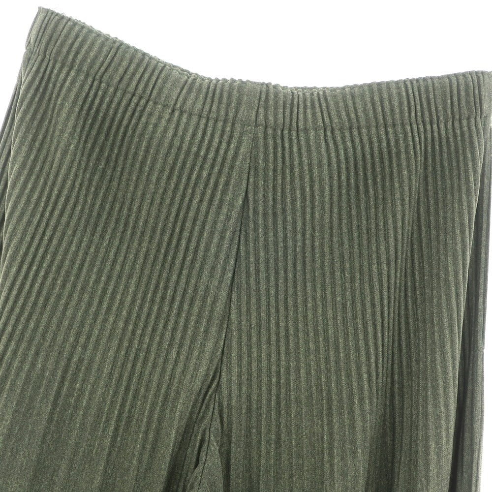 【中古】オム プリッセ イッセイミヤケ HOMME PLISSE ISSEY MIYAKE 2025年春夏 プリーツ イージーパンツ オリーブグリーンxグレー【 表記なし（L位） 】【 状態ランクA 】【 メンズ 】 [APD]