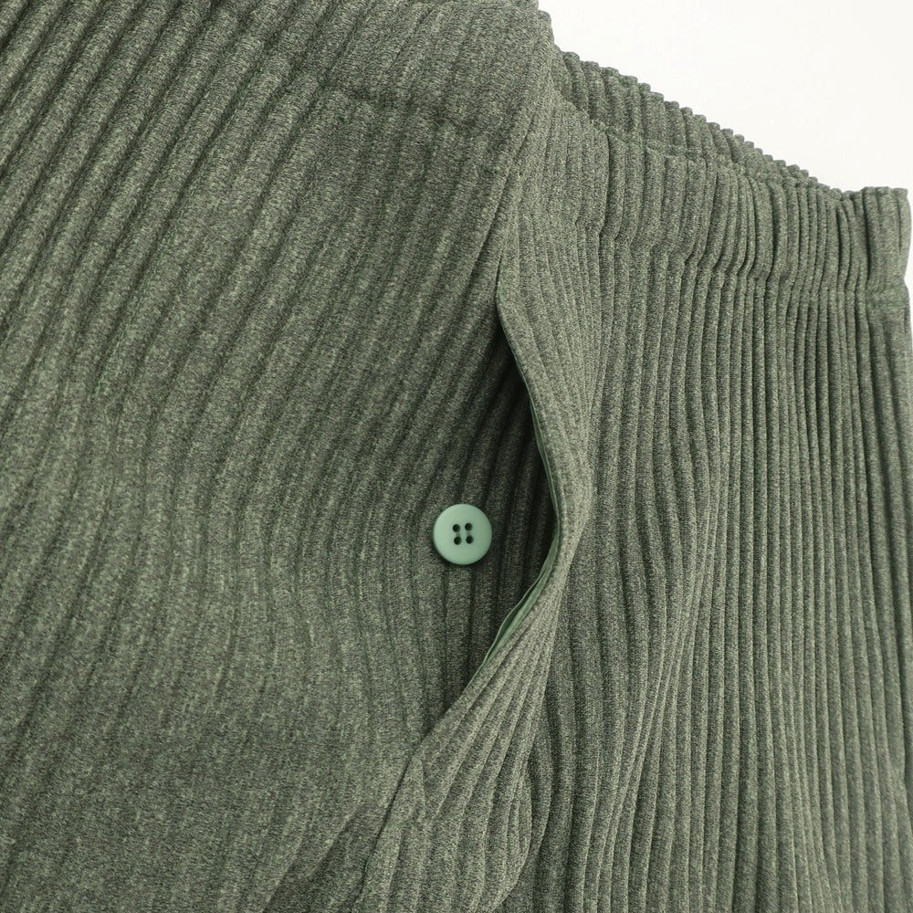 【中古】オム プリッセ イッセイミヤケ HOMME PLISSE ISSEY MIYAKE 2025年春夏 プリーツ イージーパンツ オリーブグリーンxグレー【 表記なし（L位） 】【 状態ランクA 】【 メンズ 】 [APD]