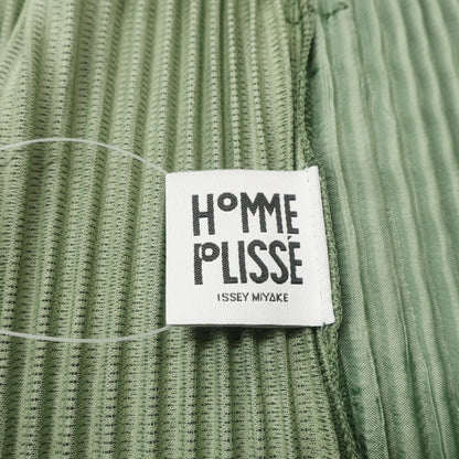 【中古】オム プリッセ イッセイミヤケ HOMME PLISSE ISSEY MIYAKE 2025年春夏 プリーツ イージーパンツ オリーブグリーンxグレー【 表記なし（L位） 】【 状態ランクA 】【 メンズ 】 [APD]