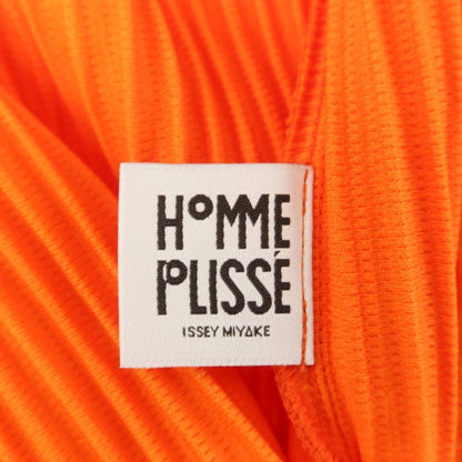 [Used] Homme Plissé Issey Miyake 2025 Spring/Summer Pleated No-collar Long Jacket Orange [No description (L size)] [Condition Rank A] [Men&