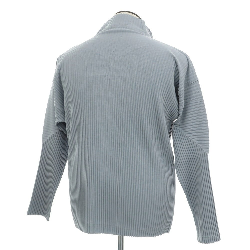 [Used] Homme Plissé Issey Miyake Spring/Summer 2025 Pleated Stand Collar Double Zip Blouson Grayish Blue [No Size (L)] [Condition Rank A] [Men&