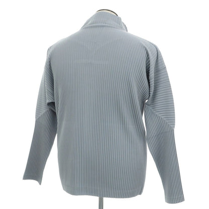 [Used] Homme Plissé Issey Miyake Spring/Summer 2025 Pleated Stand Collar Double Zip Blouson Grayish Blue [No Size (L)] [Condition Rank A] [Men&