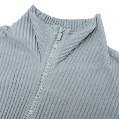 [Used] Homme Plissé Issey Miyake Spring/Summer 2025 Pleated Stand Collar Double Zip Blouson Grayish Blue [No Size (L)] [Condition Rank A] [Men&