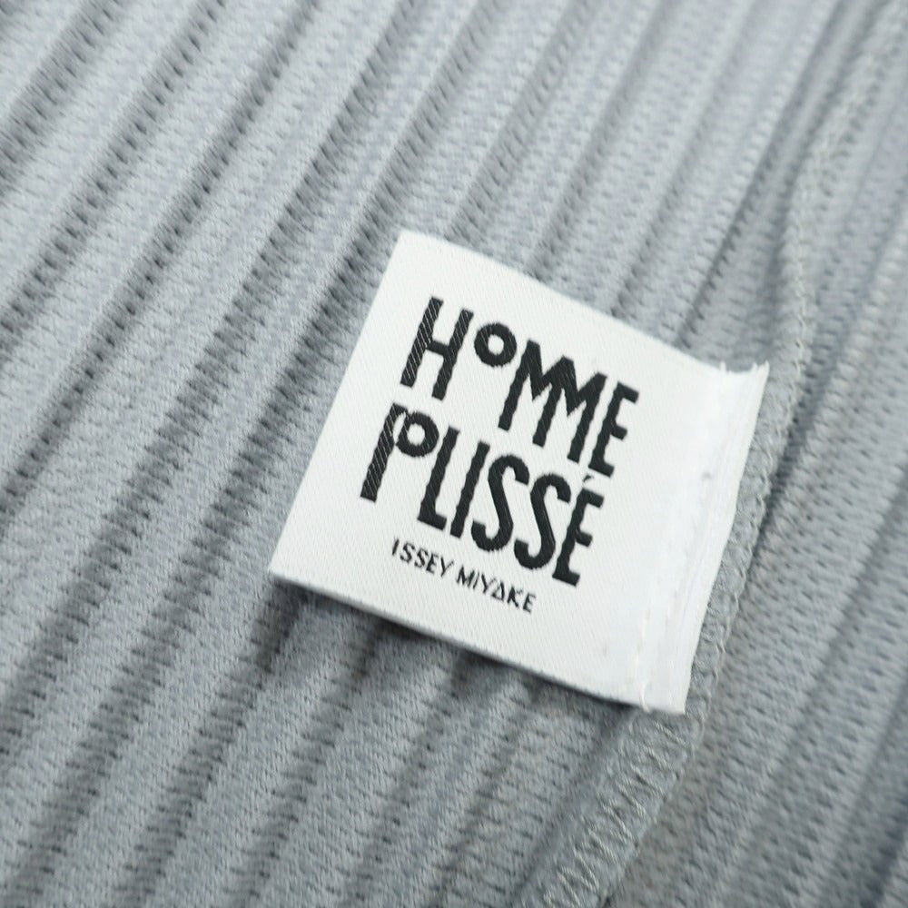 [Used] Homme Plissé Issey Miyake Spring/Summer 2025 Pleated Stand Collar Double Zip Blouson Grayish Blue [No Size (L)] [Condition Rank A] [Men&