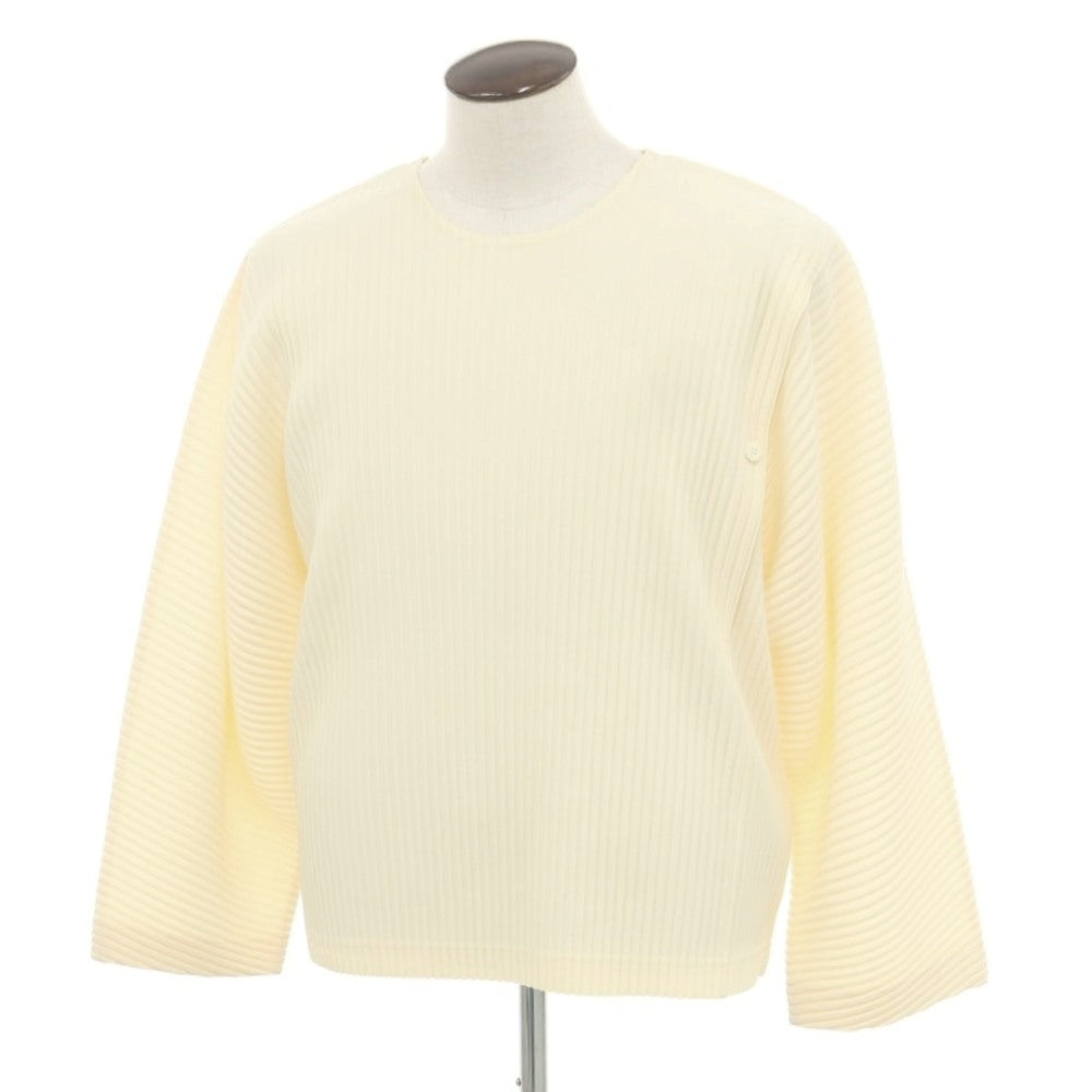 【中古】オム プリッセ イッセイミヤケ HOMME PLISSE ISSEY MIYAKE 2025年春夏 プリーツ クルーネック カットソー ライトベージュ【 表記なし（L位） 】【 状態ランクB 】【 メンズ 】