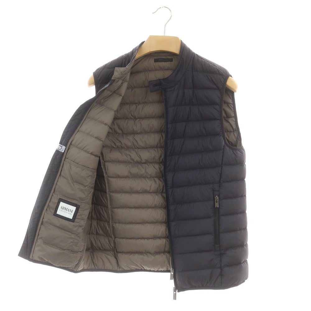 【中古】アルマーニ コレッツォーニ ARMANI COLLEZIONI ナイロン ダブルジップ ダウンベスト ブルゾン ブラック【サイズ46】【 状態ランクB 】【 メンズ 】 [CPD]