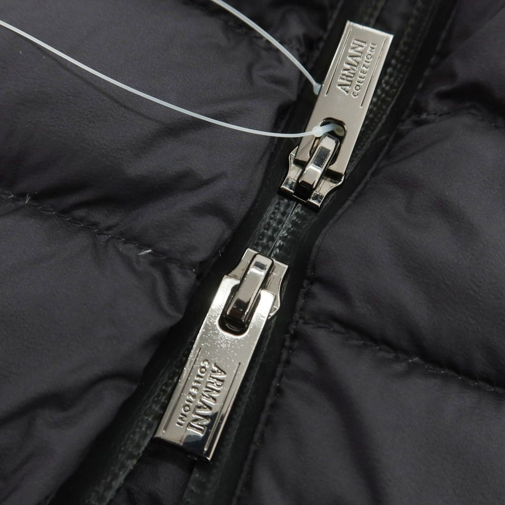 【中古】アルマーニ コレッツォーニ ARMANI COLLEZIONI ナイロン ダブルジップ ダウンベスト ブルゾン ブラック【 46 】【 状態ランクB 】【 メンズ 】