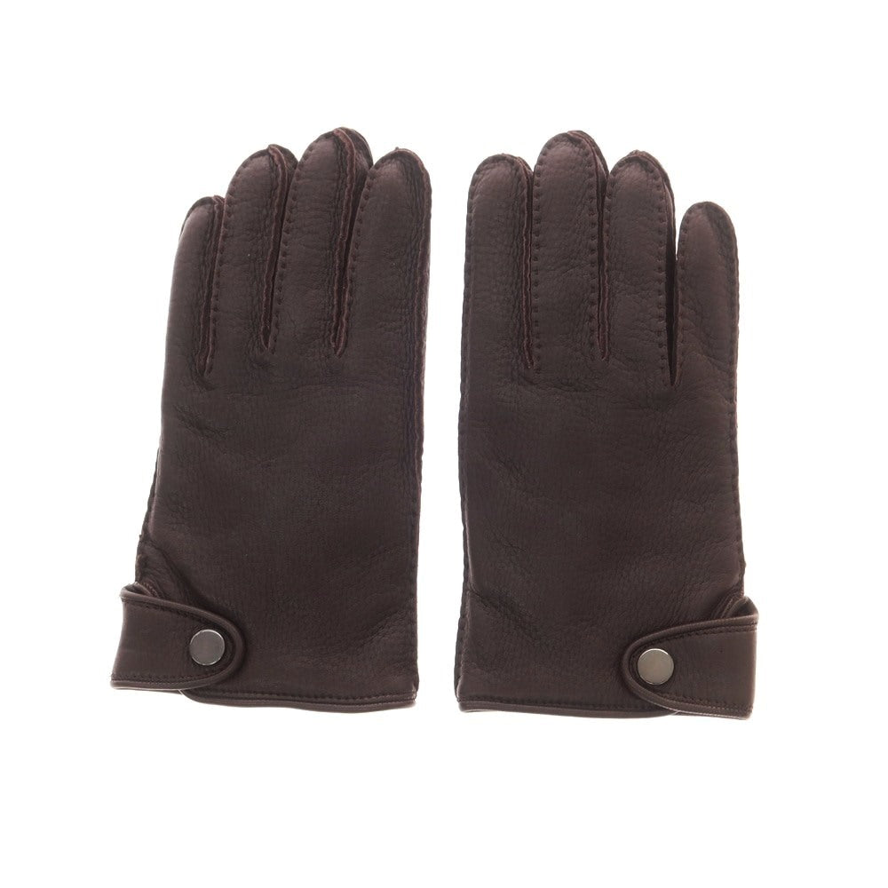【中古】【未使用】タイユアタイ TIE YOUR TIE レザー カシミヤライニング 手袋 グローブ ダークブラウン【 7 1/2 】【 状態ランクS 】【 メンズ 】
