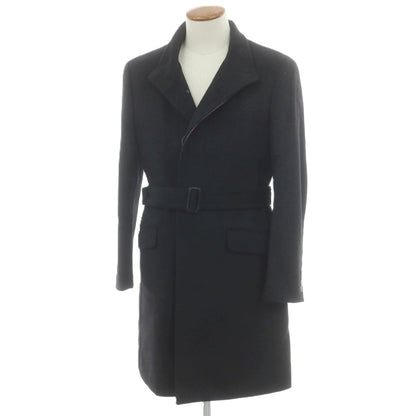 【中古】ランバンコレクション LANVIN COLLECTION アンゴラ スタンドカラー コート ブラック【 46 】【 状態ランクC 】【 メンズ 】
