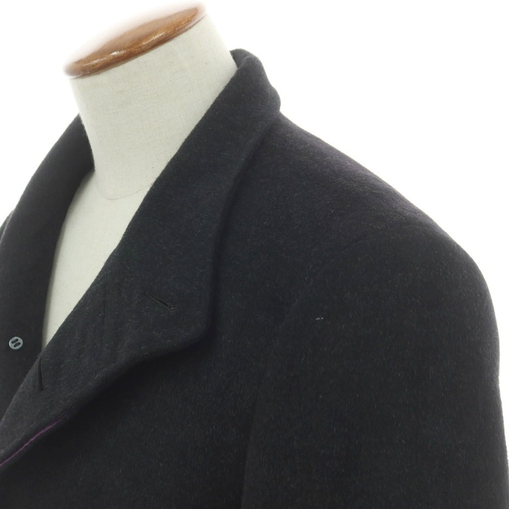 【中古】ランバンコレクション LANVIN COLLECTION アンゴラ スタンドカラー コート ブラック【 46 】【 状態ランクC 】【 メンズ 】