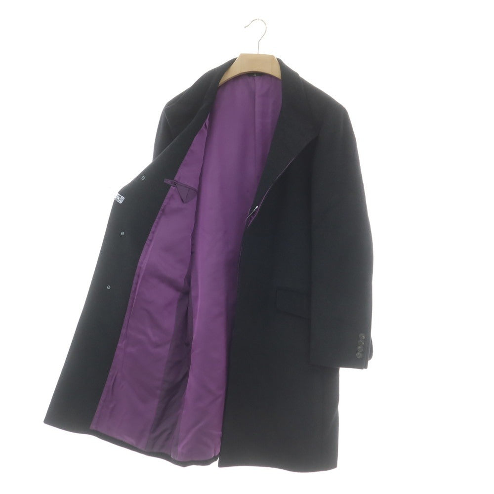【中古】ランバンコレクション LANVIN COLLECTION アンゴラ スタンドカラー コート ブラック【 46 】【 状態ランクC 】【 メンズ 】