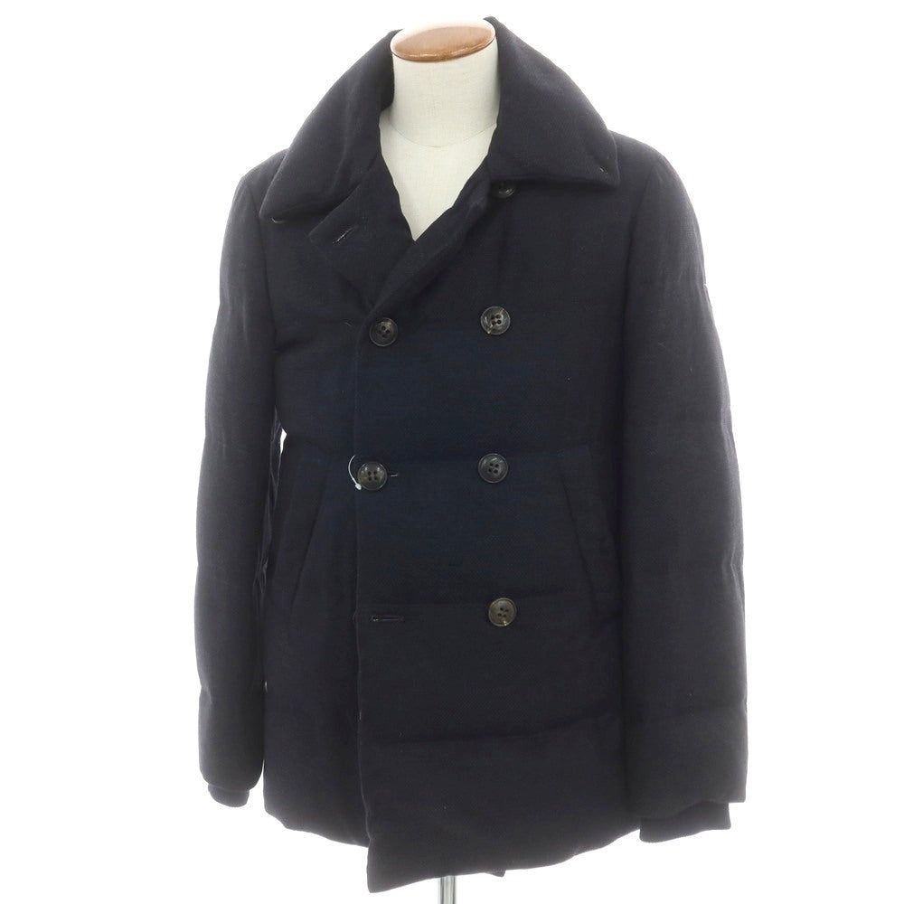【中古】ジョルジオアルマーニ GIORGIO ARMANI ウールカシミヤシルク ダウンコート ネイビー【 48 】【 状態ランクD 】【 メンズ 】