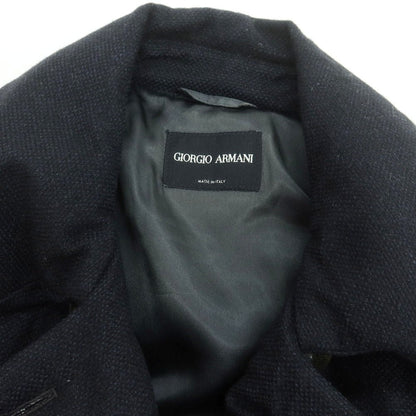 【中古】ジョルジオアルマーニ GIORGIO ARMANI ウールカシミヤシルク ダウンコート ネイビー【 48 】【 状態ランクD 】【 メンズ 】