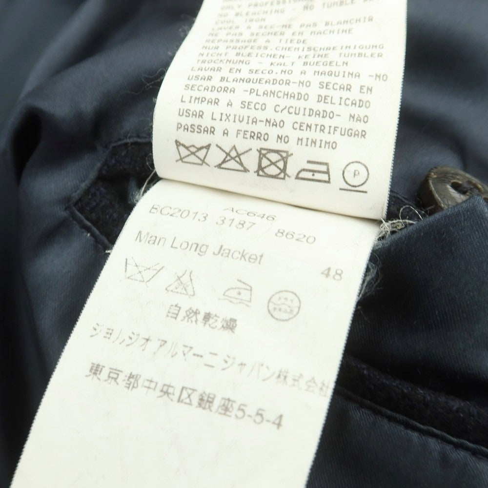 【中古】ジョルジオアルマーニ GIORGIO ARMANI ウールカシミヤシルク ダウンコート ネイビー【 48 】【 状態ランクD 】【 メンズ 】