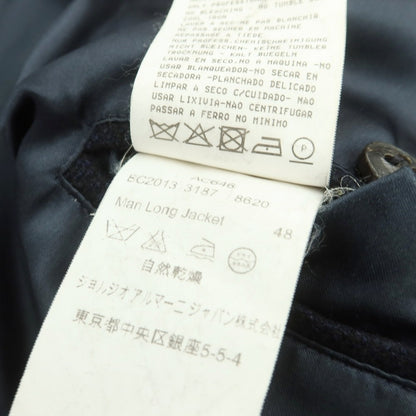 【中古】ジョルジオアルマーニ GIORGIO ARMANI ウールカシミヤシルク ダウンコート ネイビー【 48 】【 状態ランクD 】【 メンズ 】