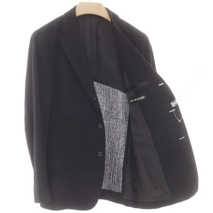 【中古】イッセイミヤケ メン ISSEY MIYAKE MEN シワ加工 ウールキュプラ 3つボタンスーツ ブラック【 1 】【 状態ランクC 】【 メンズ 】