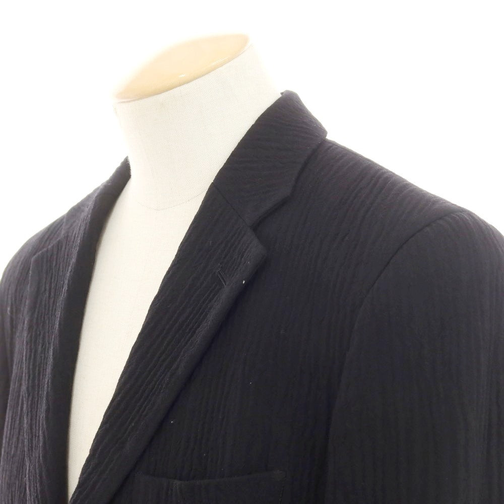 【中古】イッセイミヤケ メン ISSEY MIYAKE MEN シワ加工 ウールキュプラ 3つボタンスーツ ブラック【 1 】【 状態ランクC 】【 メンズ 】