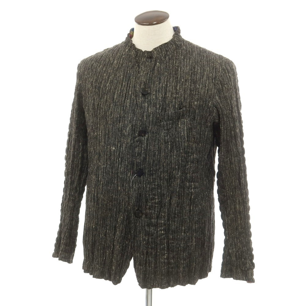 【中古】イッセイミヤケ メン ISSEY MIYAKE MEN リバーシブル ニットジャケット グレーxブラック【 3 】【 状態ランクC 】【 メンズ 】