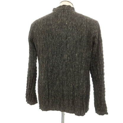 【中古】イッセイミヤケ メン ISSEY MIYAKE MEN リバーシブル ニットジャケット グレーxブラック【 3 】【 状態ランクC 】【 メンズ 】