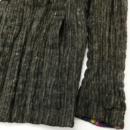 【中古】イッセイミヤケ メン ISSEY MIYAKE MEN リバーシブル ニットジャケット グレーxブラック【 3 】【 状態ランクC 】【 メンズ 】