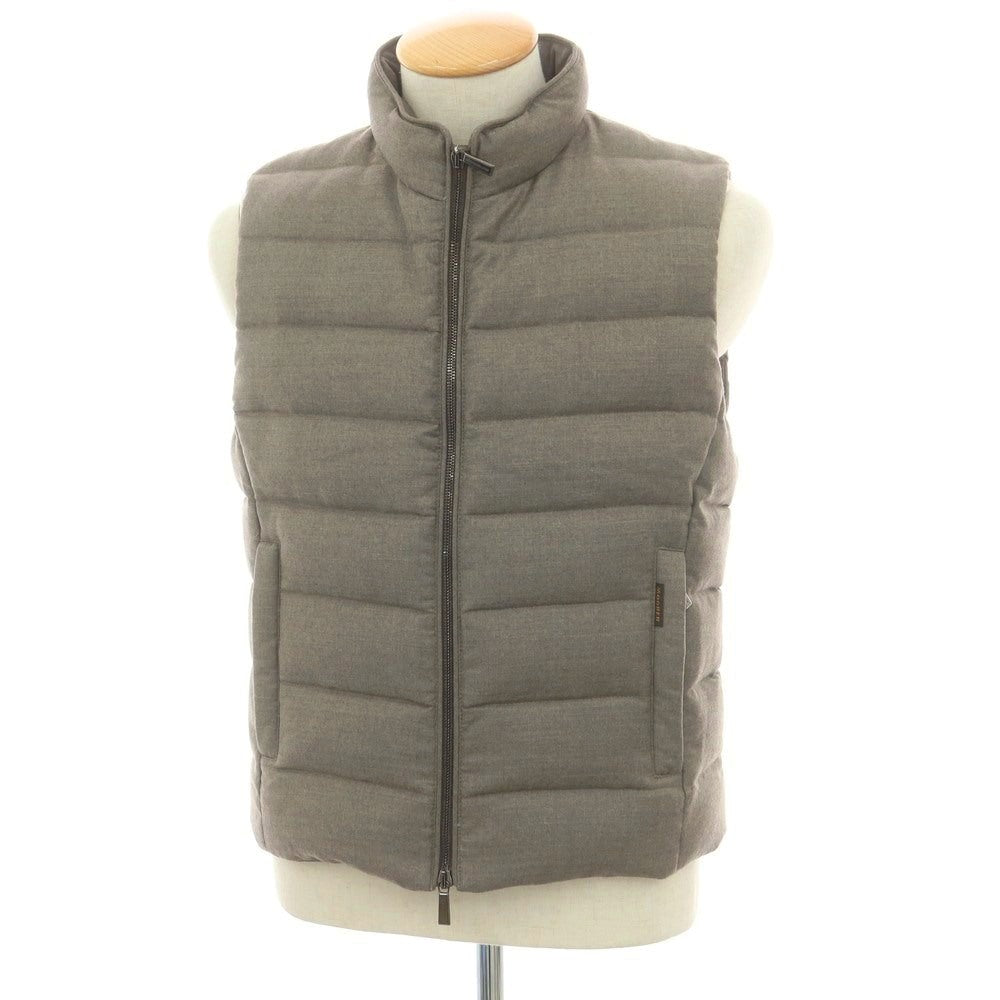 【中古】ムーレー MOORER OLIVER-L ウールカシミヤ ダブルジップ ダウンベスト ブルゾン グレージュ【 44 】【 状態ランクA 】【 メンズ 】